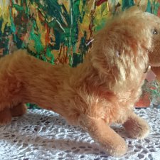 Старинная антикварная игрушка собака такса Steiff