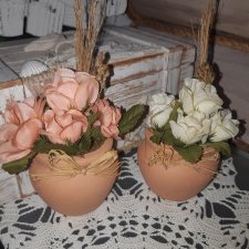 Глиняные горшочки с сухоцветвми ,Германия