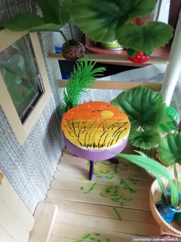 Кукольный дачный домик из коробок