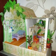 Кукольный дачный домик из коробок