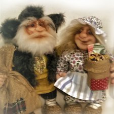 Домовой и домовушка, куклы из капрона