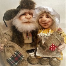 Домовой и домовушка, куклы из капрона