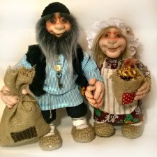 Домовой и домовушка, куклы из капрона