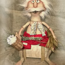 Текстильная кукла. Кофейный банщик