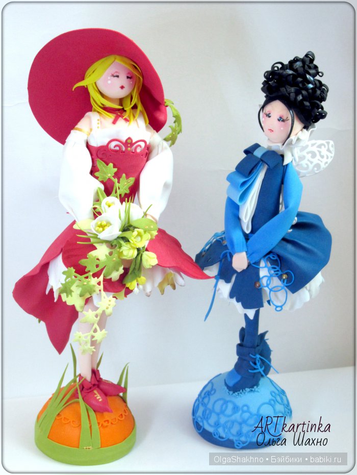 Красивым девушкам есть о чем поболтать. Текстильные куклы своими руками (фото 7)