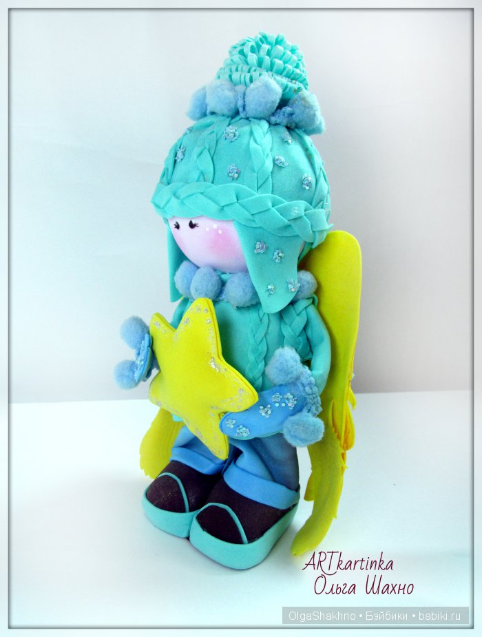 Ангелочек Звездочка. Текстильная кукла из фоамирана (фото 2)