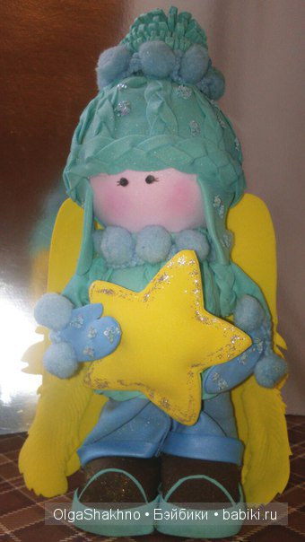 Ангелочек Звездочка. Текстильная кукла из фоамирана