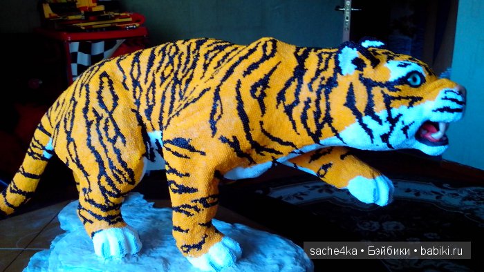 Мой тигруша из бисера — Авторские игрушки из разных материалов: синельная проволока (фото 7)