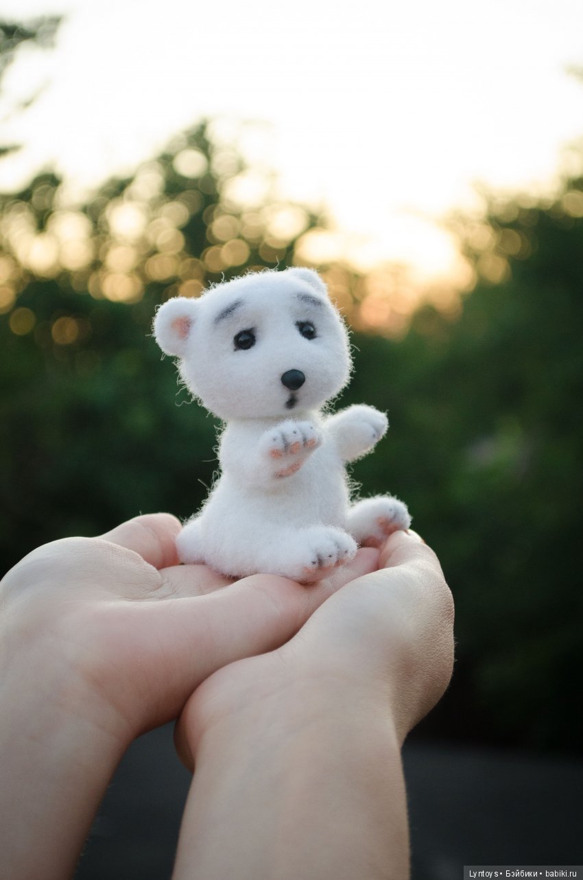 Мини медвежонок из шерсти, по мотивам м/ф Умка (фото 10)