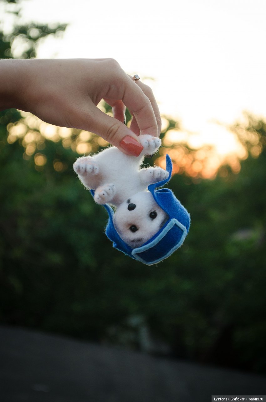 Мини медвежонок из шерсти, по мотивам м/ф Умка (фото 6)