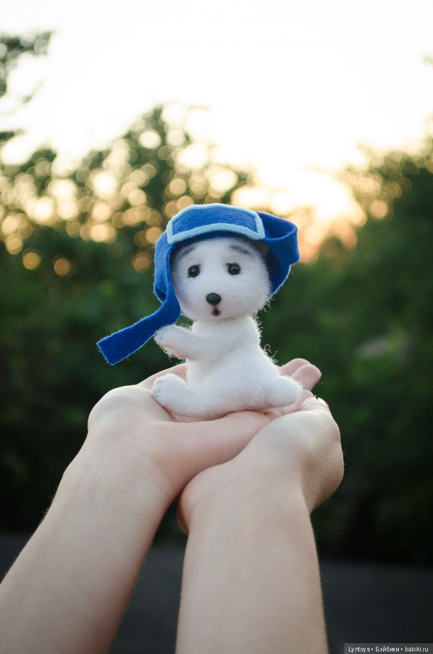 Мини медвежонок из шерсти, по мотивам м/ф Умка (фото 8)