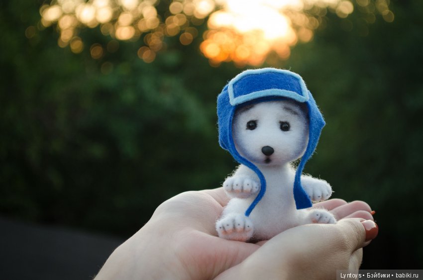 Мини медвежонок из шерсти, по мотивам м/ф Умка