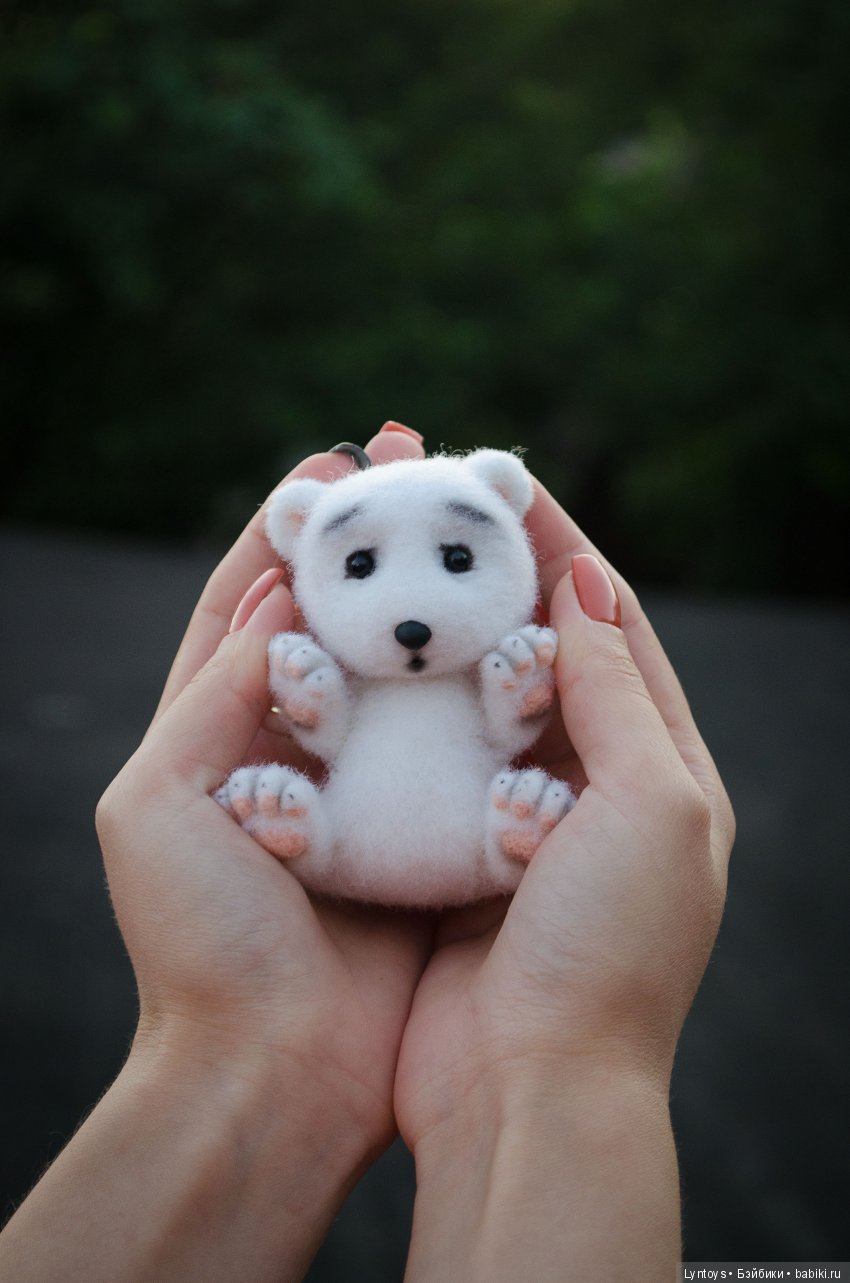 Мини медвежонок из шерсти, по мотивам м/ф Умка (фото 9)