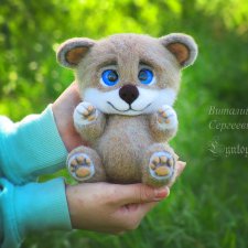 Медвежонок Сеня, валяние из шерсти, Виталий Линь