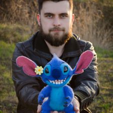 Ститч, игрушка из войлока