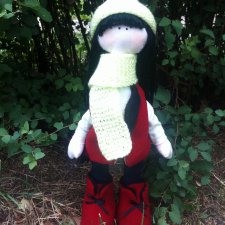 Интерьерная текстильная кукла ручной работы большеножка Лиза