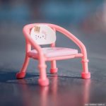 Розовый стульчик со столиком Yestary для кукол Ob11