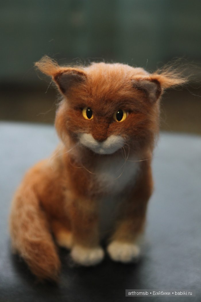 Кот Мэйн Кун, валяние из шерсти Кот Мэйн Кун, валяние из шерсти