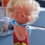 Винтажный пупс с корзинкой