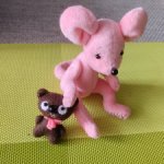 Мягкая игрушка ручной работы - Мышка с мишкой