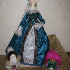 Кукла тильда, малахитовая фея Варвара, хозяйка медной горы