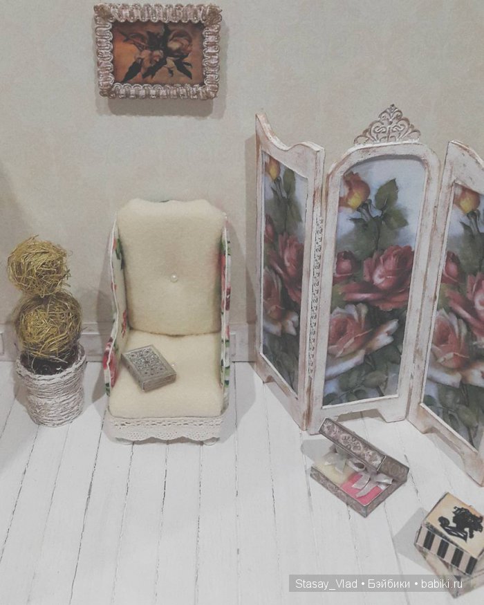 ФотоФон для кукол в стиле "Shabby Chic" 4 фотозоны в 1