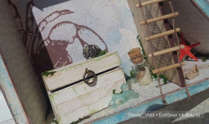 Мамины сокровища 3в1 "Кораблик" Альбом для фото, шкатулка, shadowbox (фото 5)