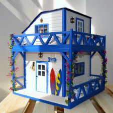 Beach house. 2х этажный морской дом. Масштаб 1:12