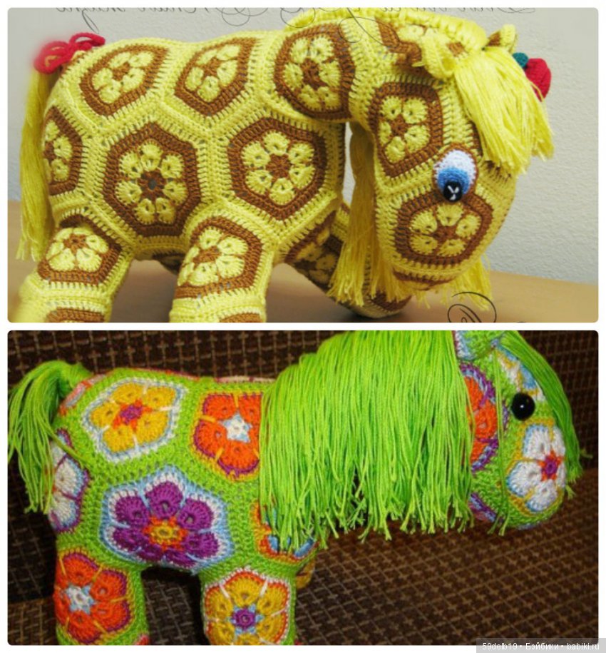 Вязаные крючком игрушки из мотивов