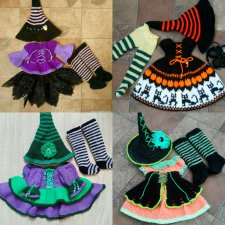 Кукольный гардероб:костюмы ведьмочек  для паолочек ко Дню всех Святых (Halloween)