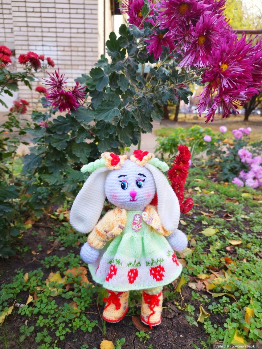 Вязаные игрушки крючком, зайка крючком