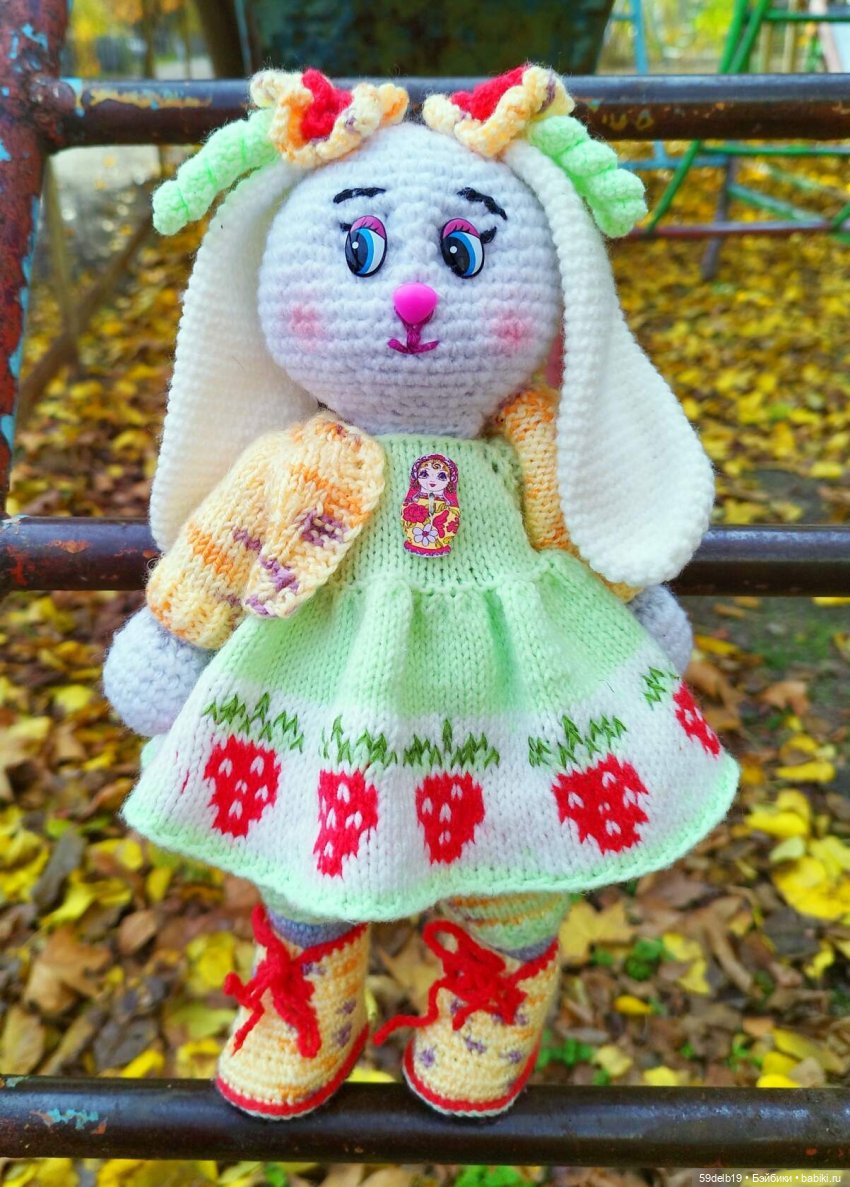 Игрушки своими руками, вязаные игрушки, зайка крючком