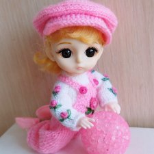 Бело-розовый с розочками комплектик для ТЕИ.