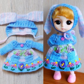 Комплект "ЗАЙКА"  с вышивкой для баболиков 15-16 см