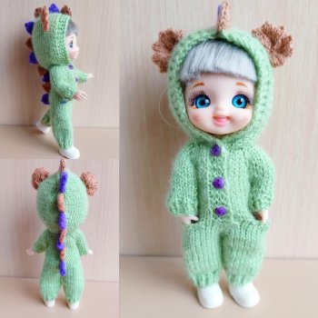 Карнавальный костюмчик ДРАКОНЧИК для кукол Baboliydoll,  Pukifee, Lati Yellow,Mead/Late, irreal doll, Realpuki 15-16 см