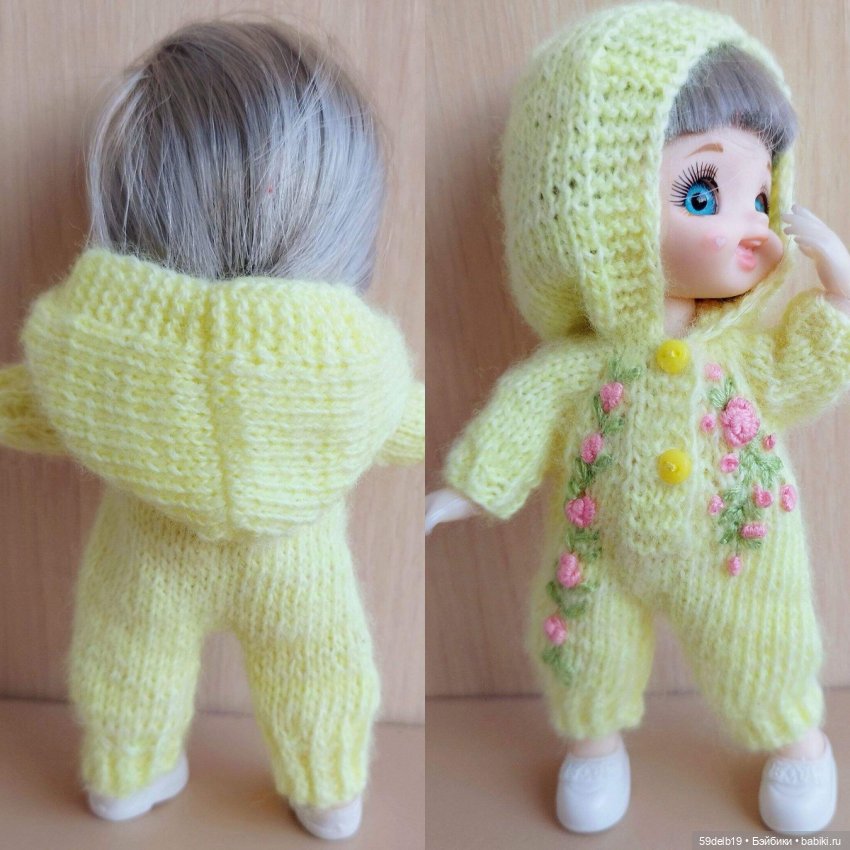 экспресс МК  по вязанию комбинезона с капюшоном для баболишек ростом 14-16 см