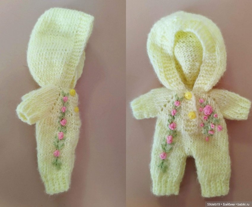 экспресс МК  по вязанию комбинезона с капюшоном для баболишек ростом 14-16 см