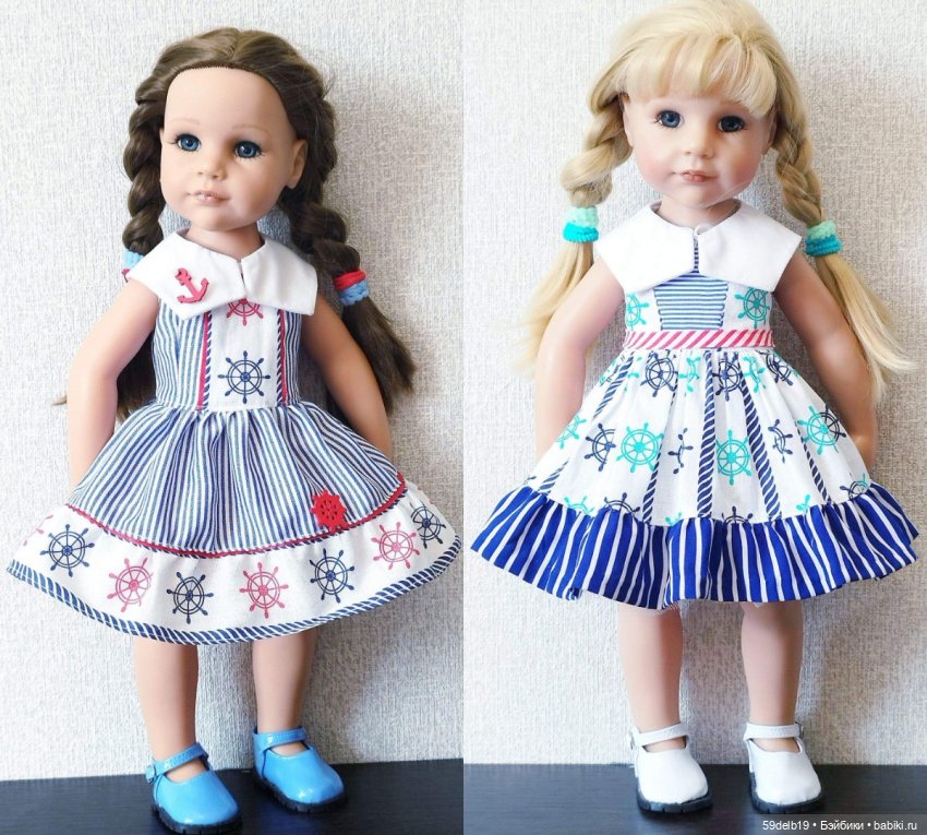 Выкройка воротничка "Матросска" для кукол готц ростом 48-50 см
