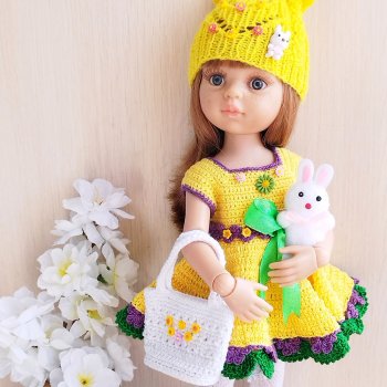 Яркий солнечный наряд к светлому христову дню Пасхе для куколок Паола Рейна
