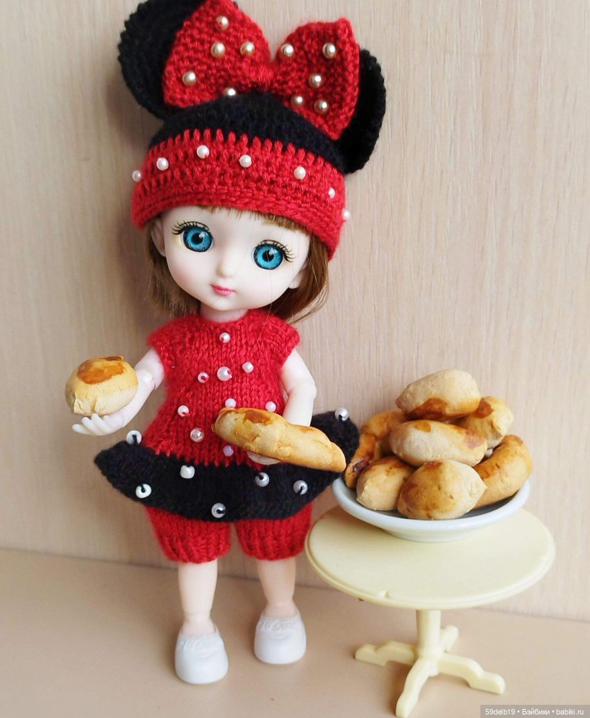 Костюмчик Мини Маус для шарнирных куколок ростиком 14-16 см (фото 3)