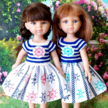 Три новых платья для кукол ПР "Морские мотивы"