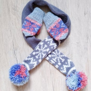 Рукавички и шарфик для куклы готц