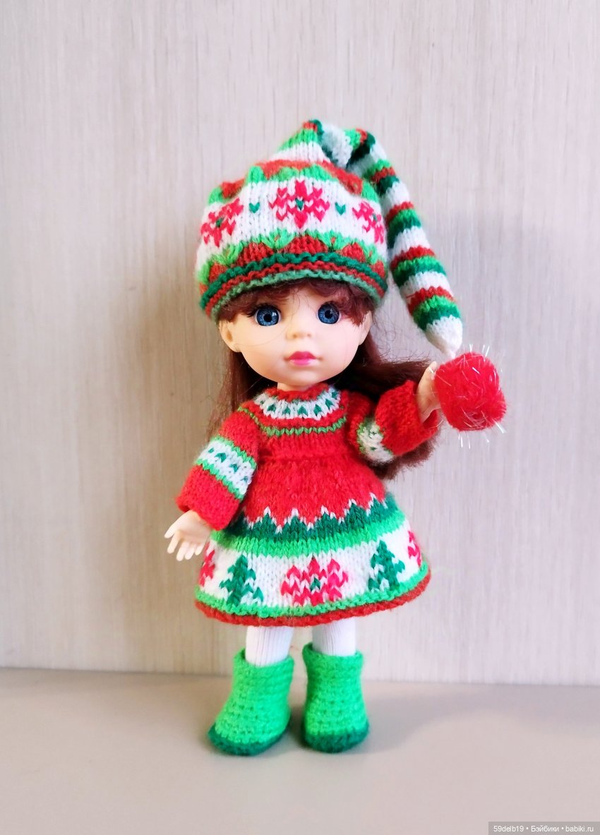 Костюм для баболечки 15 см "Рождественский Гномик" (фото 3)