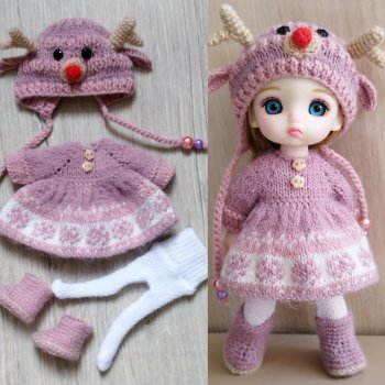 Костюм "Оленя" для шарнирной куколки баболи 15 см