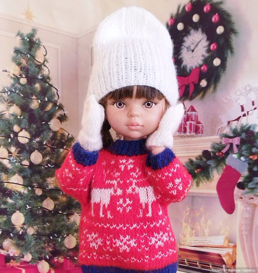 Шапочка и варежки для паолочки