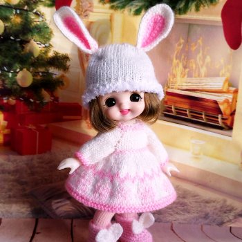 Костюм для баболи 15 см "Новогодний Зайка"