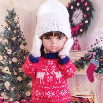 Шапочка и варежки для паолочки