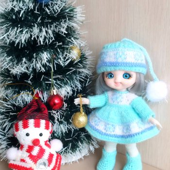 Новогодний костюм для баболечки 15 см "Снежинка"