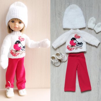 Зимний костюм со снегирем для паолочек