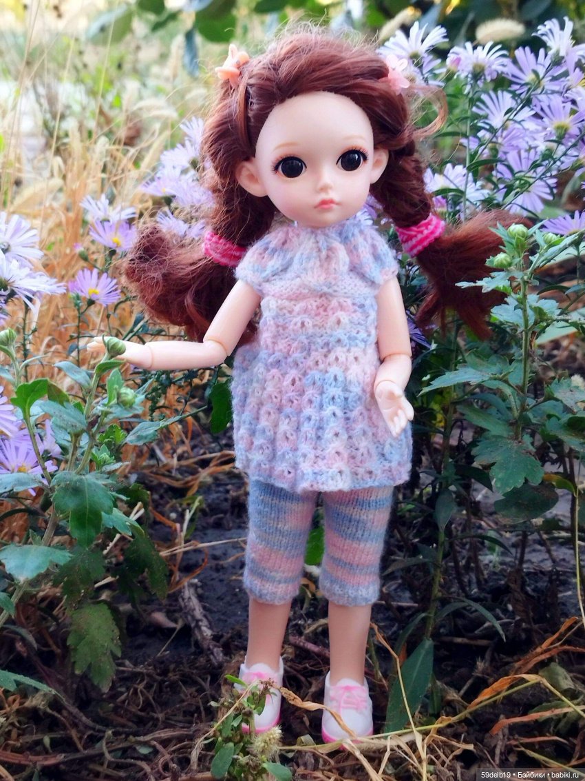 Сиреневый наряд для внучкиной куколки (фото 4)